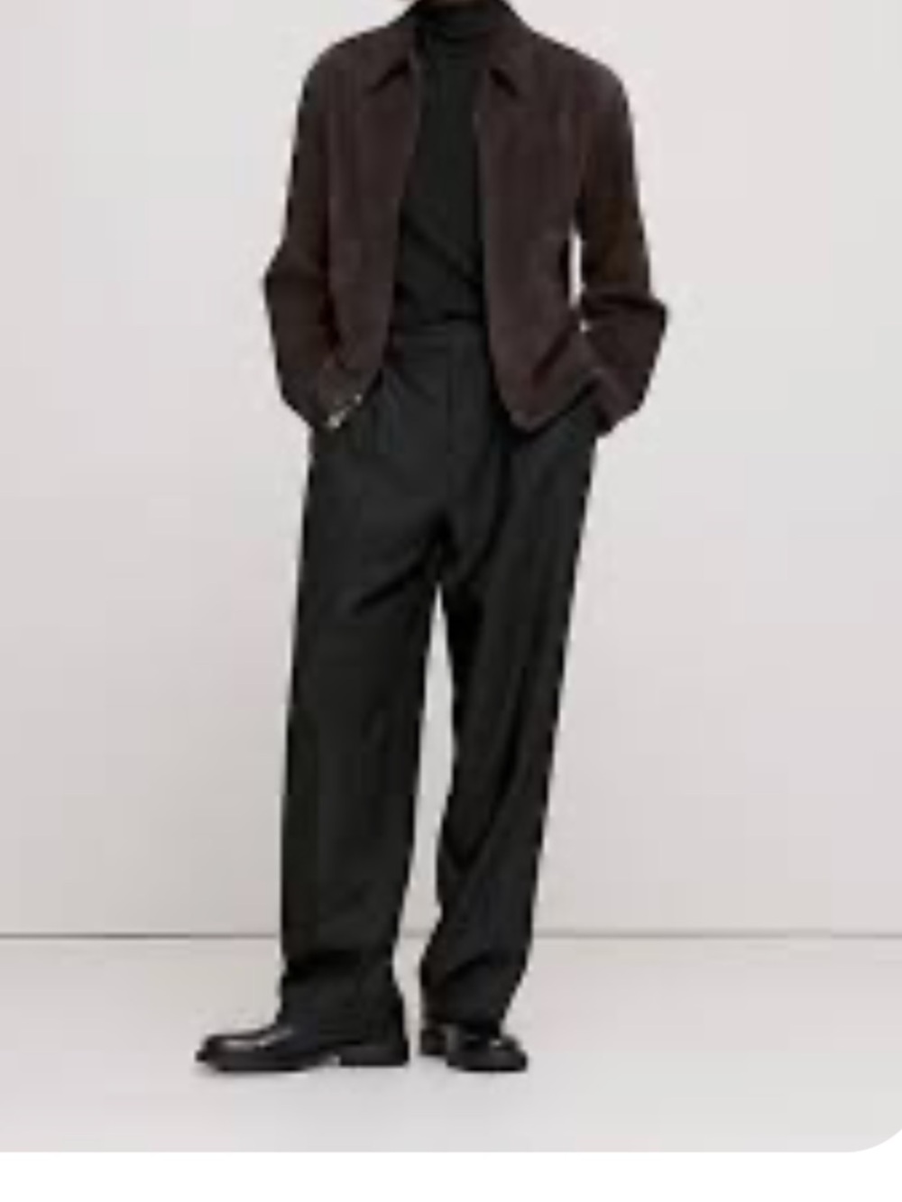 Banana Republic Italian Hopsack Wide Leg Pant in Black